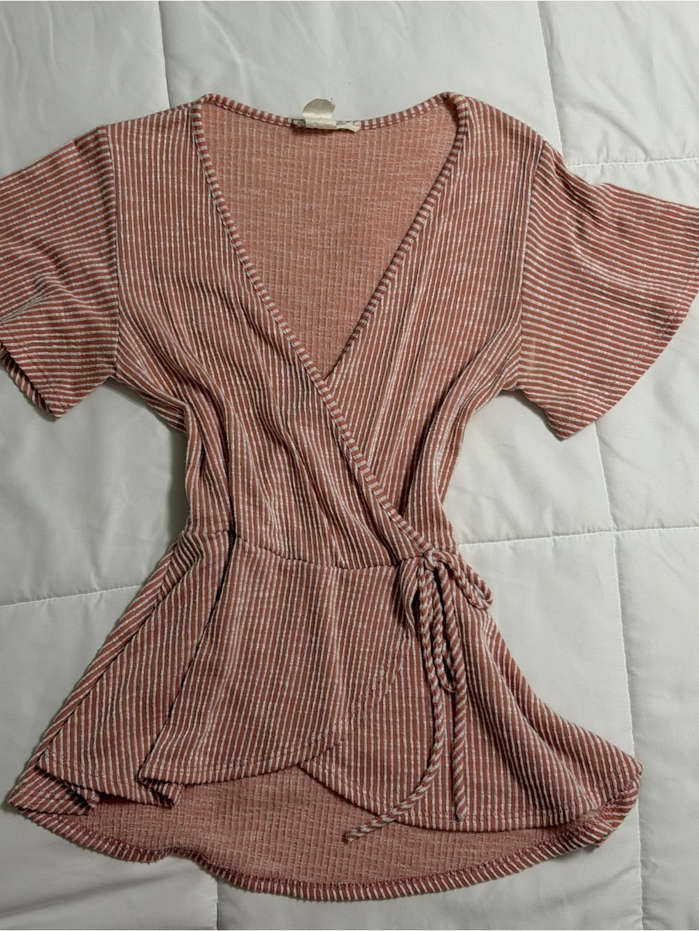 Caution To The Wind Pink and White Striped Knit Top